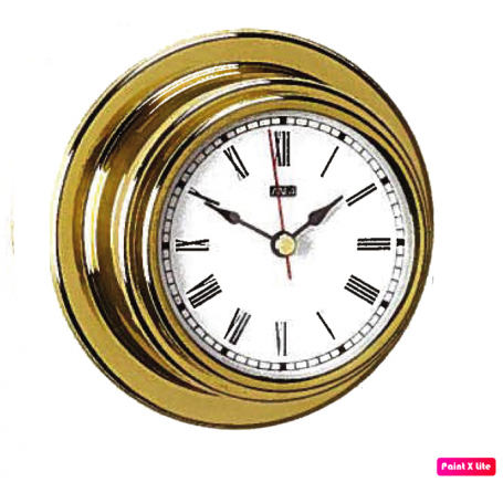 ANTARES 95 polished brass clock D.95 mm.