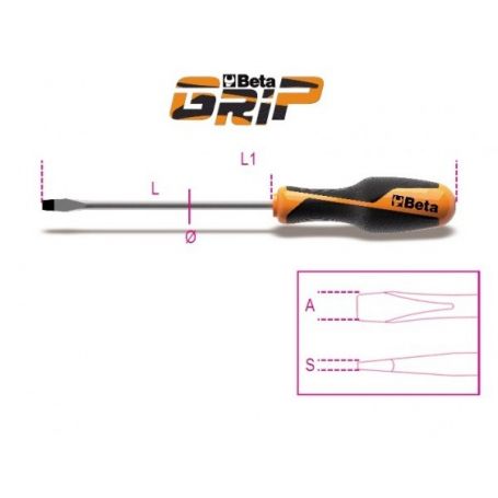 FLAT BLADE SCREWDRIVER BETAGRIP 4 X 125