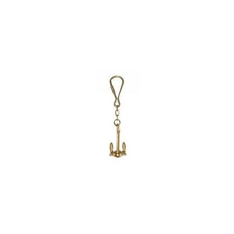 Anchor-shaped keychain in brass.