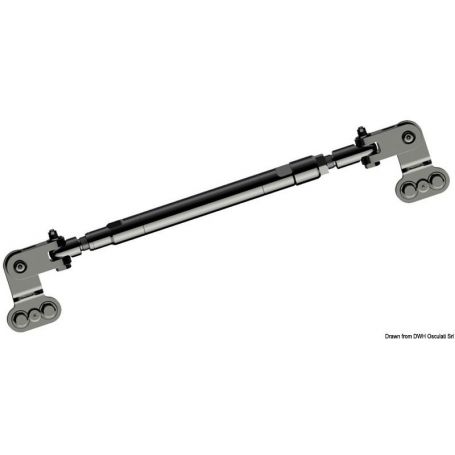 Outboard coupling bar with hydraulic steering