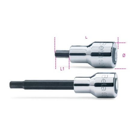 HEXAGONAL SCREWDRIVER SOCKET LONG 1/2 PE L6