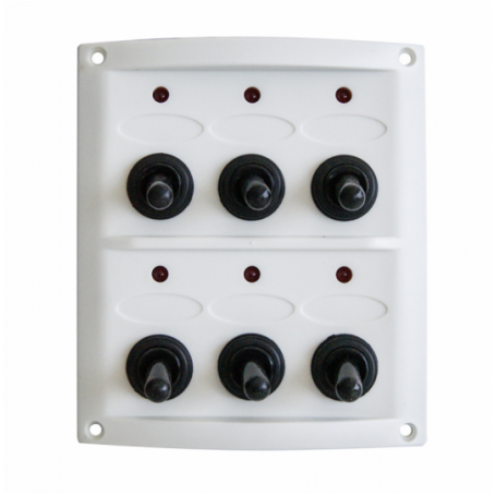 WHITE ELECTRICAL PANEL 6 SWITCHES