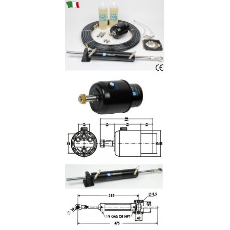 KIT TIMONERIA IDRAULICA GE 30 ENTROBORDO X IMB. 5-7mt