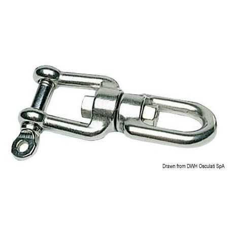 Mirror polished AISI 316 stainless steel swivel.