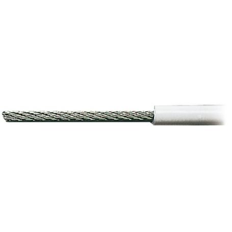 Stainless steel AISI 316 cable coated in white PVC.