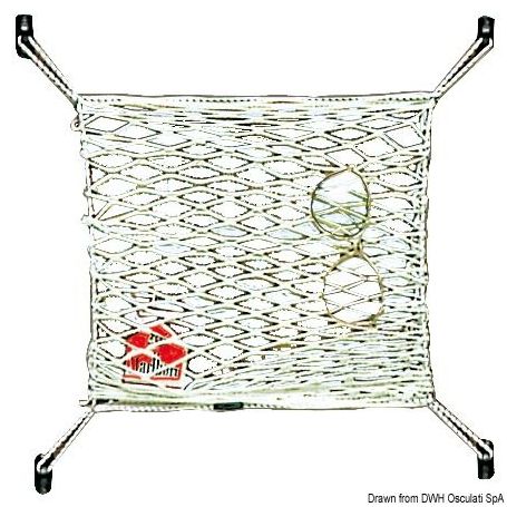 Nylon elastic net carries objects.