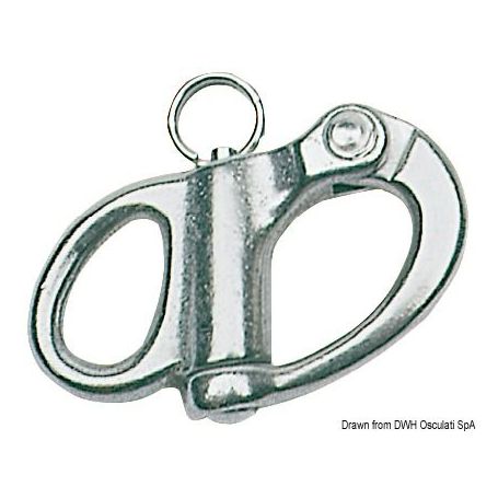 Stainless steel carabiner for spinnakers, halyards, and general uses.