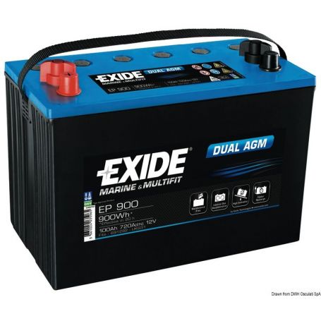 EXIDE AGM batteries for services and starting.