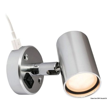 LED spotlight BATSYSTEM Tube, with USB socket.