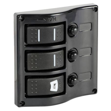 Electrical panel with covered switch