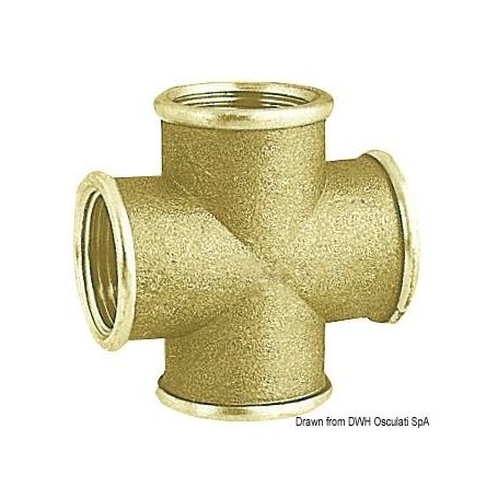 Brass female cross fitting.