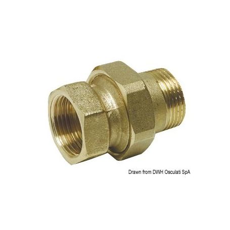 Raccordo diritto 3 pezzi con cannotto e tenuta sfero-conica e o-ring