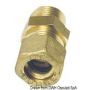 Brass compression fitting for copper pipe with brass Bicone seal.