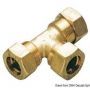 Brass compression fitting for copper pipe with 0 Ring seal.