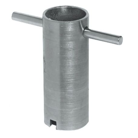 Galvanized steel tool for quick installation of both brass and steel sea drains.