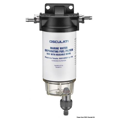 Filtro benzina + separatore acqua/carburante con cartuccia da 10 micron