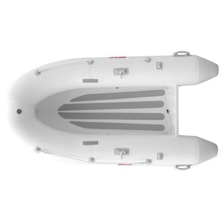 Tender with V-shaped aluminum hull.