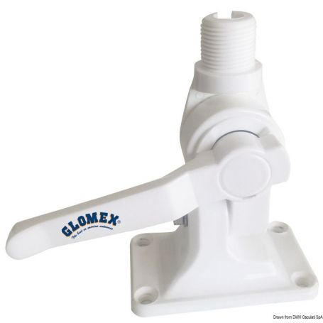 Glomex recommends the use of the base with built-in cable gland for RA1201.