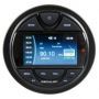 Dashboard radio with remote control and included DAB antenna.