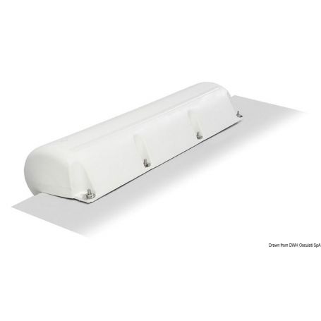 Inflatable white PVC dock fender.