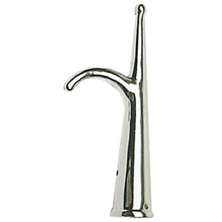 Chrome-plated brass hook for mooring.