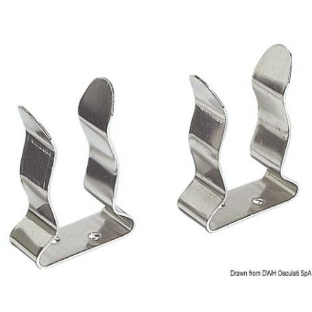 Clip in acciaio inox per bloccaggio ganci accosto, canne pesca ecc.