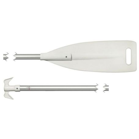 Pagaia con pala in ABS bianco e gancio d accosto in nylon terminale