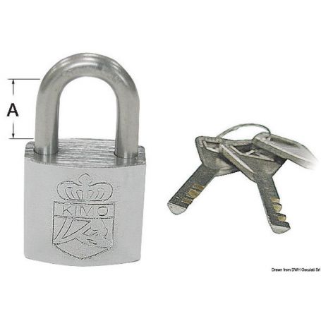 Set of 4 marine padlocks with a unique key, ABLOY security system.