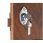 With knob, external Yale key. Knob lock from the inside.