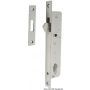 Stainless steel lock for sliding doors.