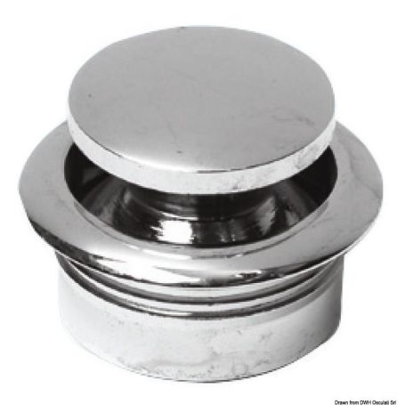 Knob with chrome-plated brass ring