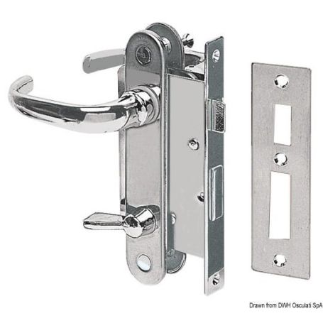 Toilet door lock with internal stopper