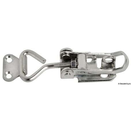Adjustable lever lock in stainless steel with key holder.