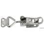 Adjustable lever lock in stainless steel with key holder.