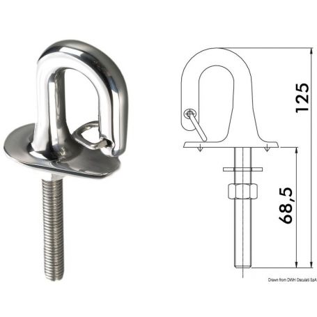 Anello con fermo a molla in acciaio inox