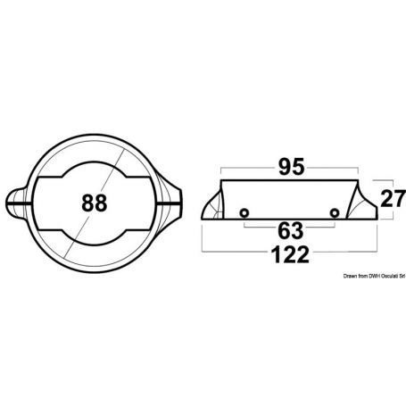 Collare Volvo Penta a 2 pezzi - S. Drive 120 con 4 viti M4X20 inox