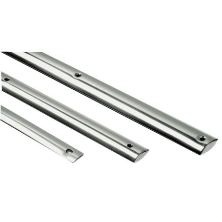 Half-round mirror-polished stainless steel AISI 316.