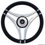 Impact steering wheel with stainless steel spokes.