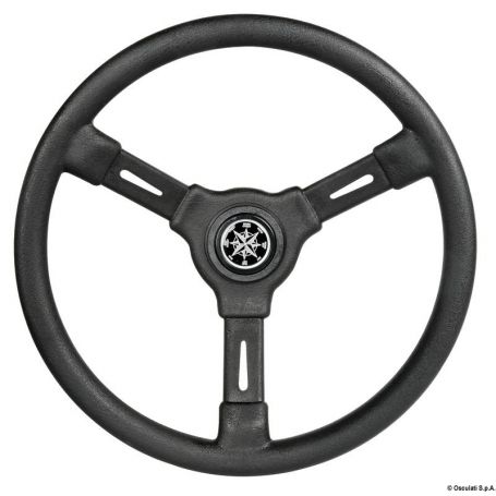 Steering wheel with anatomical grip.