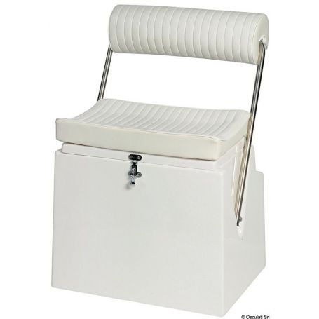 Sedile di guida per scafi aperti con schienale ribaltabile