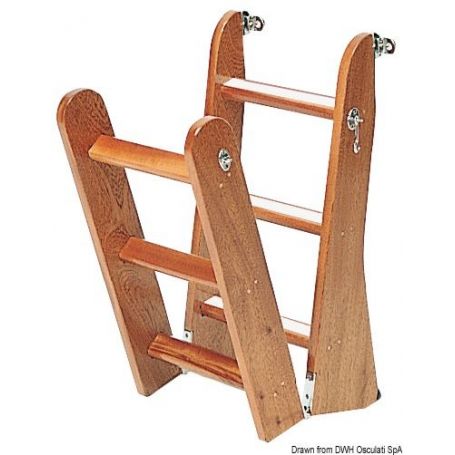 Mahogany wooden ladder
