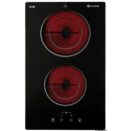 Glass-ceramic touch control hob.