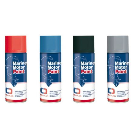 Acrylic spray paints for EVINRUDE outboard engines.