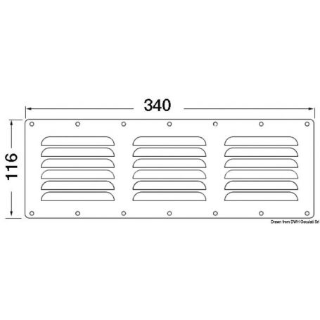 Rectangular ventilation grille