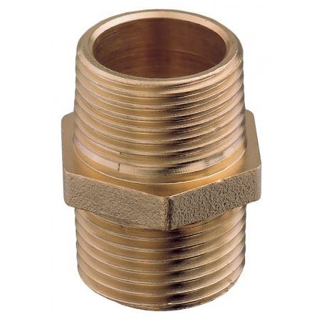 NIPLES DOPPIO IN OTTONE 1"1-4