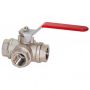 3-way "L" brass ball valve FFF 2"