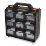 Suitcase organizer with 12 removable compartments, empty.