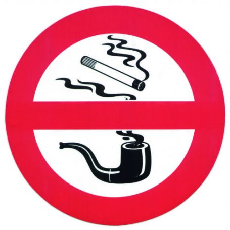 "No Smoking" adhesive prohibition.