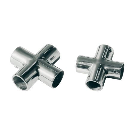 4-way flat pulpit fitting, stainless steel 316 - D.22mm