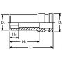 CHIAVE BUSSOLA ESAG. LUNGA 1/2"- 24X85m. - KOKEN